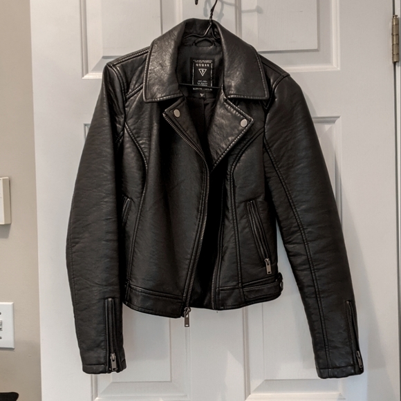 NEVER WORN Guess XS Small faux leather jacket - Picture 1 of 5